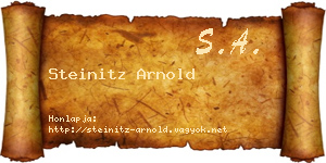 Steinitz Arnold névjegykártya